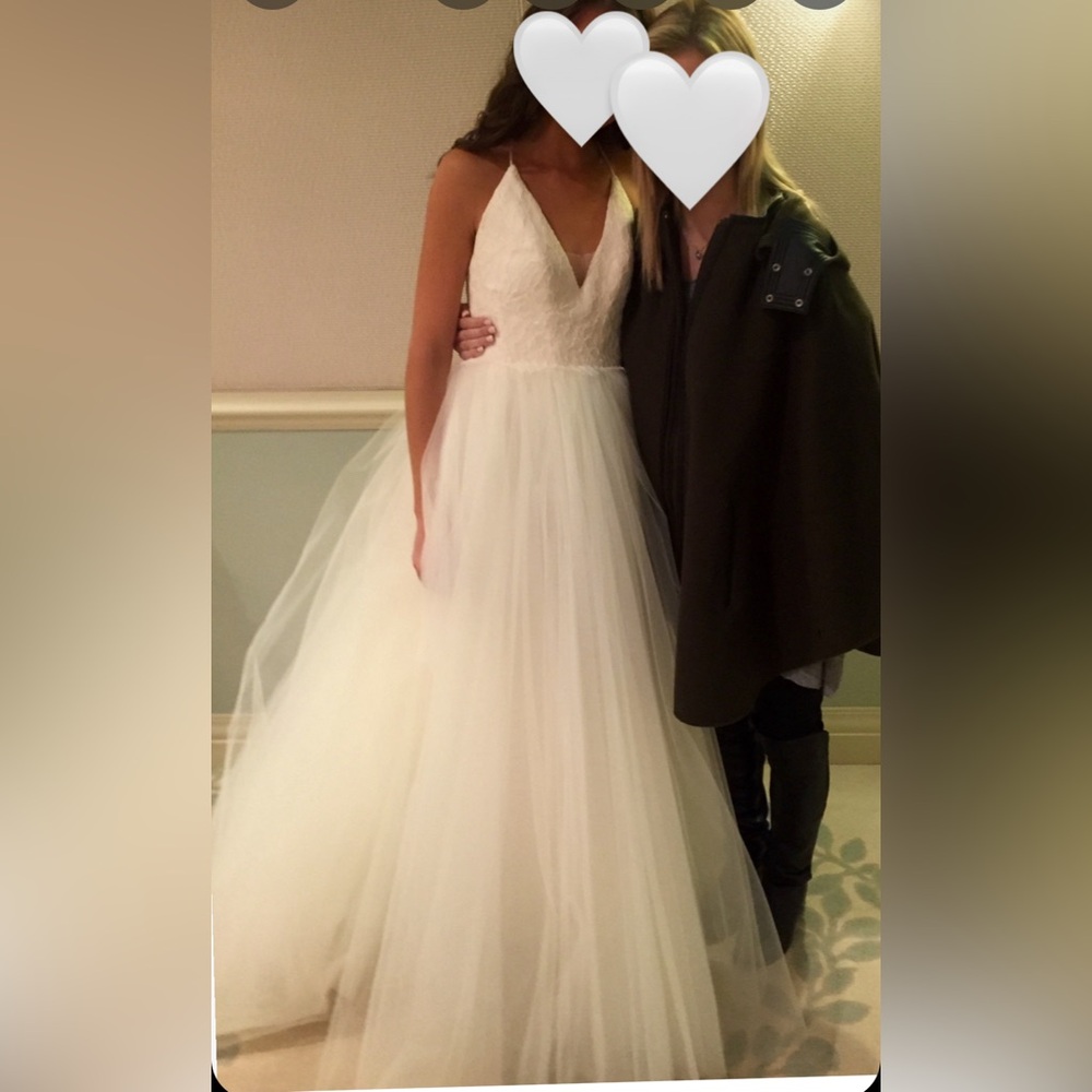 Bridal/Debutante off white spaghetti/halter strap ball gown dress